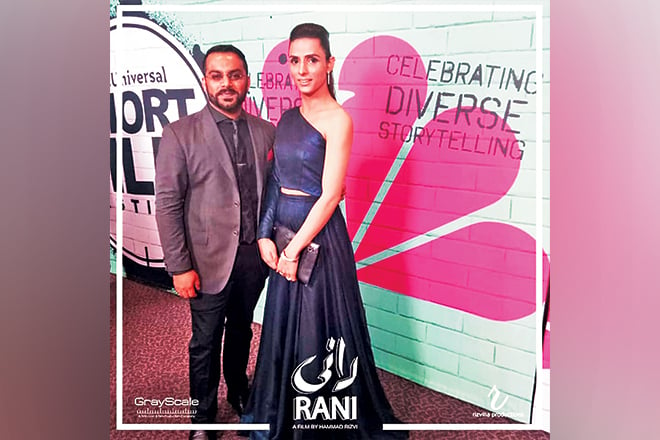 Hammad Rizvi, writer and director of Rani, with Kami Sid.