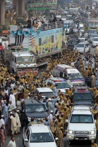 Azaadi March at Lahore. --Photos by Rahat Dar