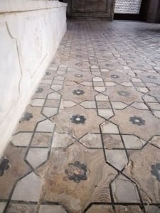 The conserved and restored floor of the tomb. 