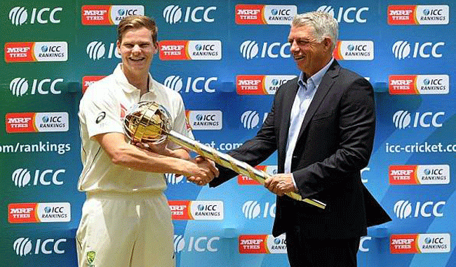 Steve Smith receives ICC Test Championship mace in Kandy