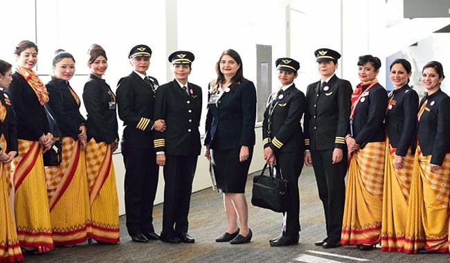 Indian airline claims record with all-female round-world flight