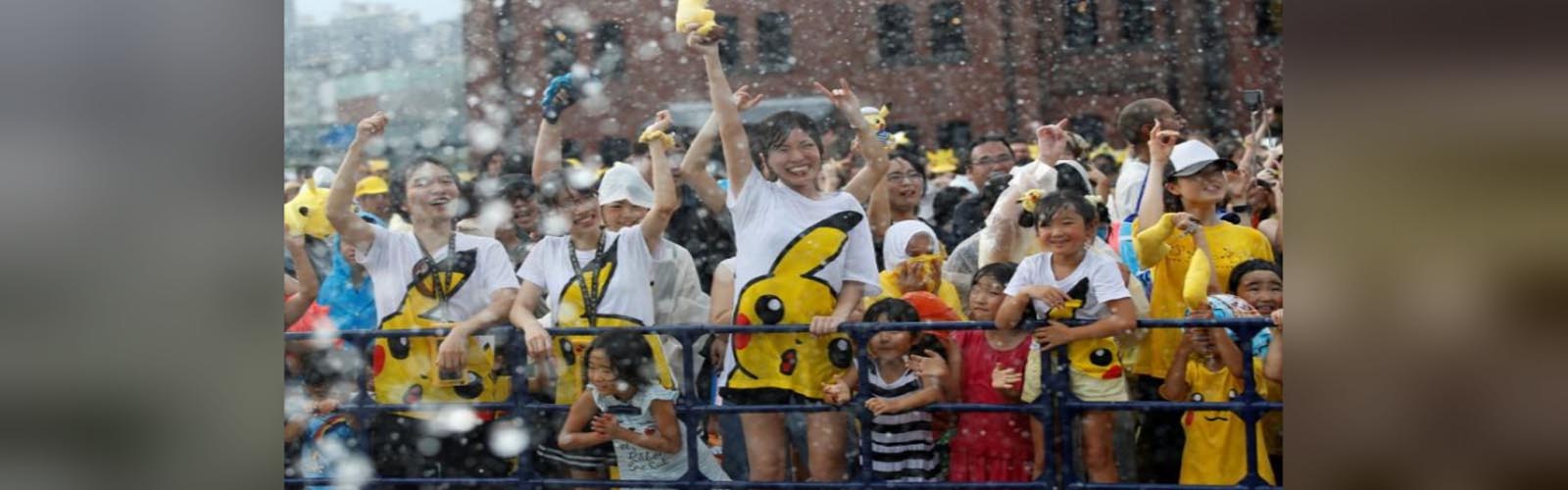 Pokemon Go fans join giant Pikachus at Yokohama festival