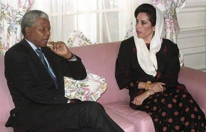 Nelson Mandela with Benazir Bhutto