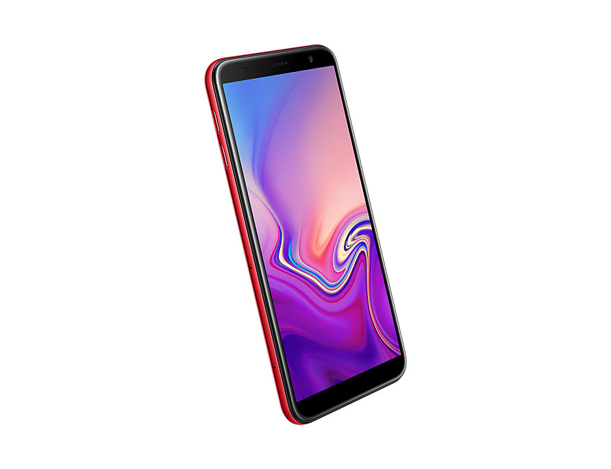 Samsung Galaxy J6 Plus front-side perspective Red