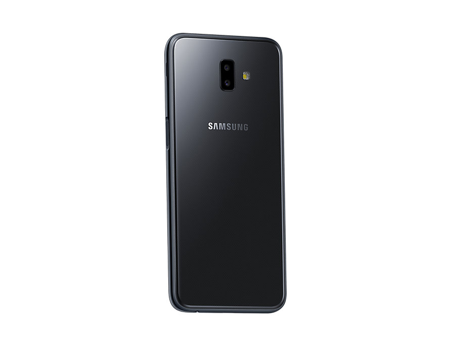 Samsung Galaxy J6 Plus back-side perspective Black