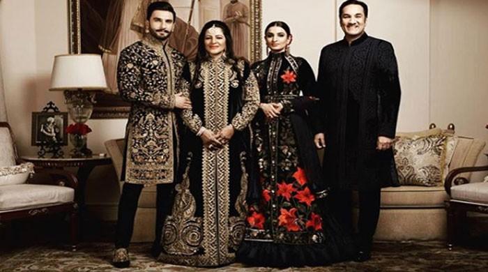 Ranveer Singh and family – All matching in Rohit Bal at Bengaluru reception