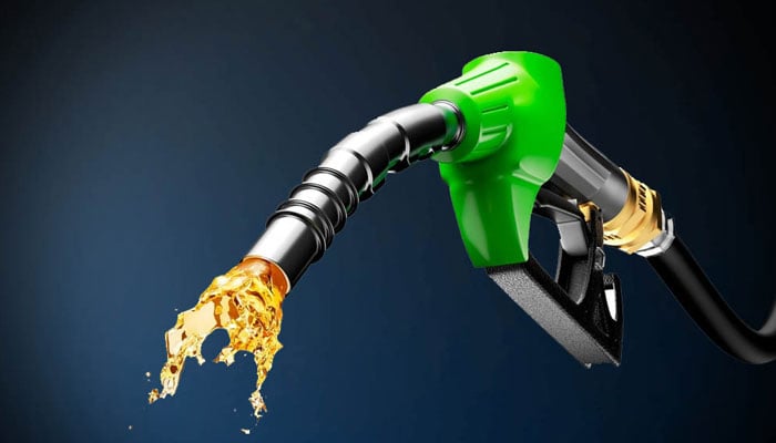 Petrol can be seen coming out of a petrol nozzle in this illustration. — File photo