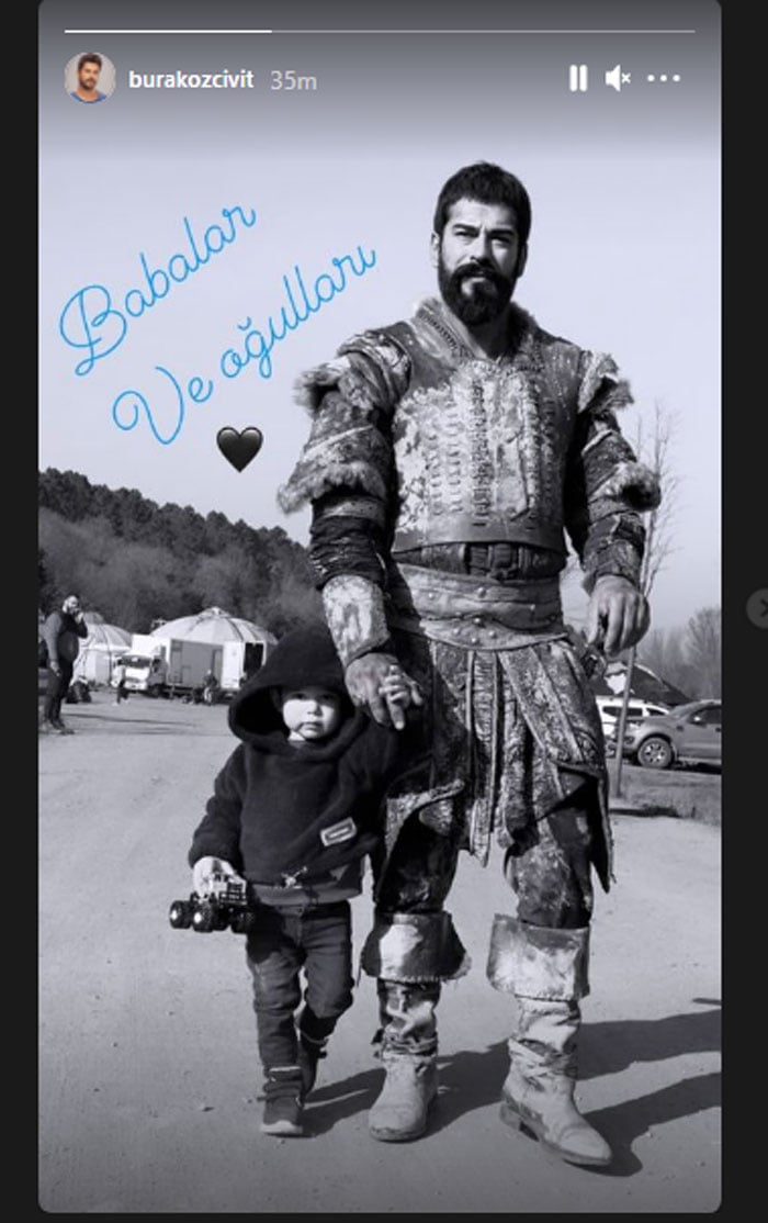 Burak Ozcivit’s adorable picture with son from sets of ‘Kurulus: Osman’ wins the internet