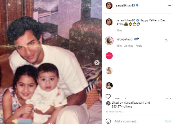 Sara Ali Khan sends love to ‘Abba’ on Father’s Day