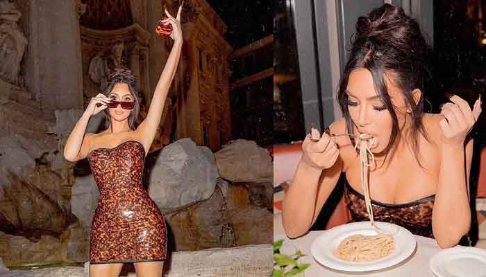 Kim Kardashian looks stunning as she enjoys exotic cuisine at Trevi restaurant in Rome