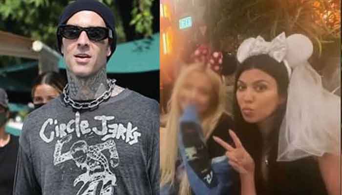 Kourtney Kardashian spotted wearing bridal Minnie Mouse ears during outing with Travis Barker