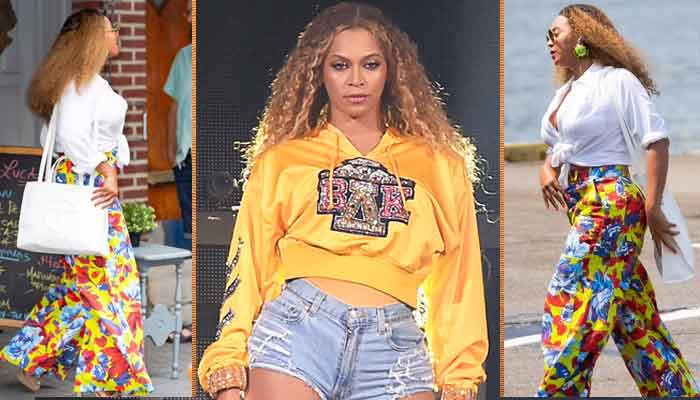 Beyonce looks stunning in floral pants and white top