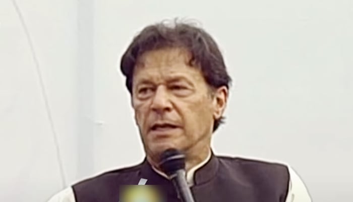 Prime Minister Imran Khan addressing an election rally in Azad Jammu and Kashmirs Bagh, on July 17, 2021. — YouTube/HumNewsLive