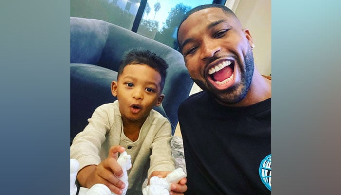 Tristan Thompson watches Space Jam: A New Legacy with son Prince