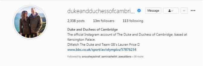 On Prince Georges eighth birthday, Prince William,Kate Middleton cross 13 million Instagram followers