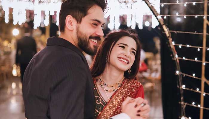 Aima Baig shares stunning photos with Shahbaz Shigri from their engagement dinner