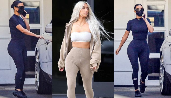 Kim Kardashian looks stunning in figure-hugging workout gear