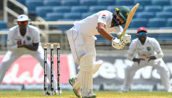 Fawad Alam Of Pakistan Hits 4 During Day 3 Of The 2Nd Test Between West Indies And Pakistan At Sabina Park, Kingston, Jamaica, On August 22, 2021.-Afp
