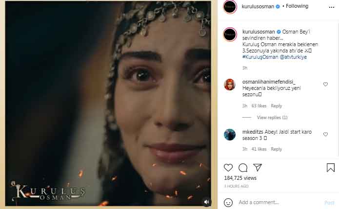 Turkish TV teases release date for Kurulus:Osman Season 3