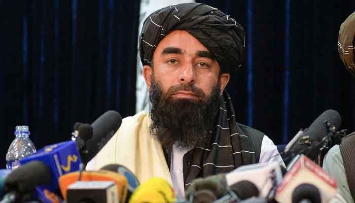 In this August 17 file photo, Taliban spokesman Zabihullah Mujahid addresses the insurgent groups first press conference since it overthrew the Taliban government, in Kabul. — AFP