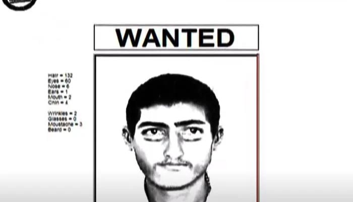 The sketch of the man who had harassed a woman in Lahore. — Geo News screengrab