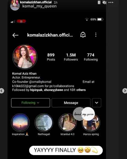 Komal Aziz Khan celebrates 1.5 million Instagram followers