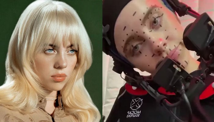 Billie Eilish transformed into a cartoon character for animated segments