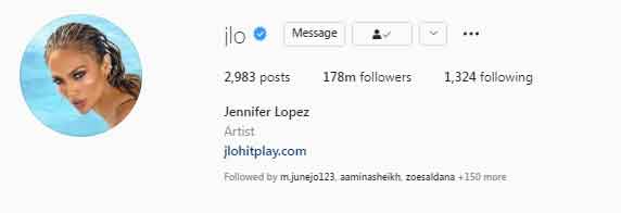 Jennifer Lopez crosses 178 million followers on Instagram