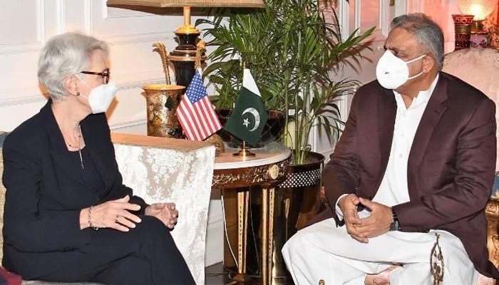 US Deputy Secretary of the State Wendy R Sherman and COAS General Bajwa in a meeting. — ISPR