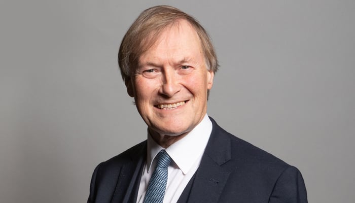 An undated handout photograph released by the UK Parliament shows Conservative MP for Southend West, David Amess, posing for an official portrait photograph at the Houses of Parliament in London. — AFP/File