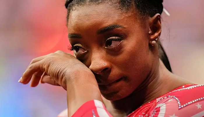 Simone Biles gets emotional after recalling personal struggles with gymnastics