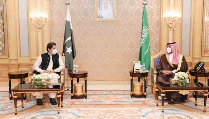 Prime Minister Imran Khan in meeting with Saudi Crown Prince Mohammad Bin Salman. Photo PMO