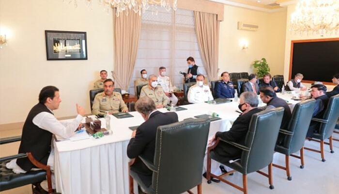 In this file photo, Prime Minister Imran Khan chairs the meeting of the National Security Committee held earlier. — PMO/File