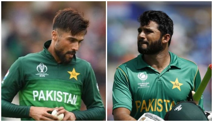 Pakistan bowler Mohammad Amir (left) and batsman Azhar Ali. — AFP/File