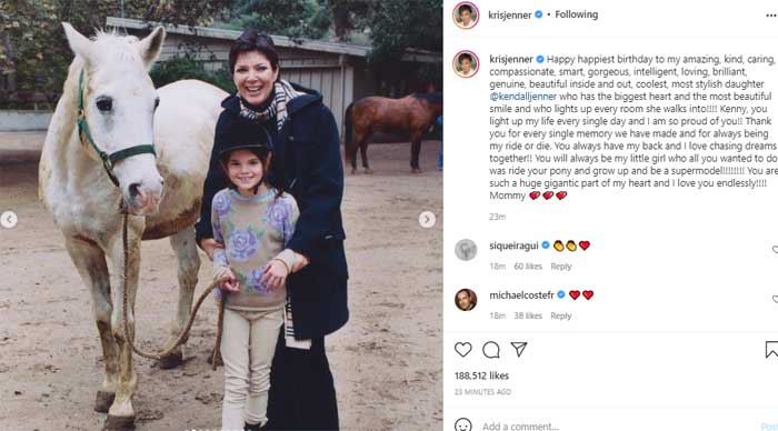 Kris Jenner shares a heartfelt birthday note for most ‘stylish’ daughter Kendall Jenner