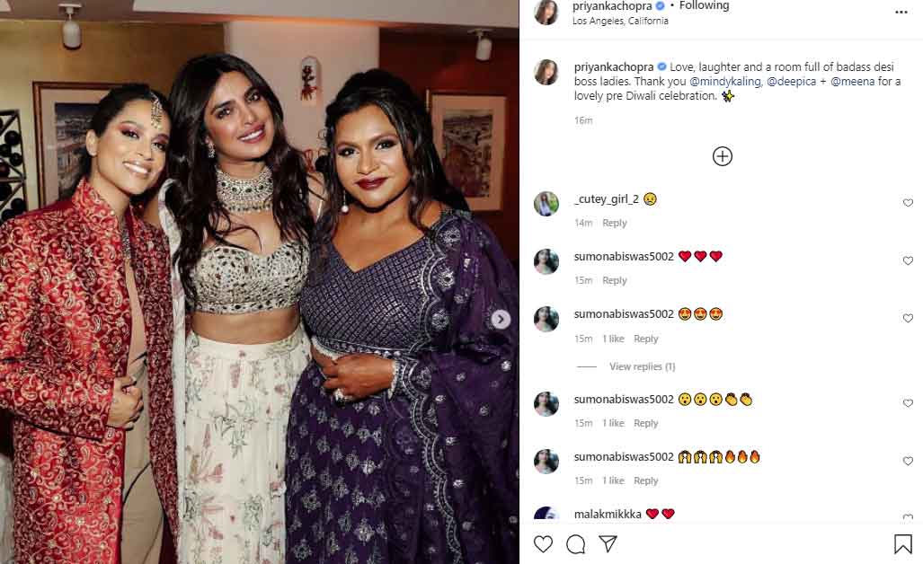 Priyanka Chopra celebrates Diwali with Mindy Kaling, Meena Harris