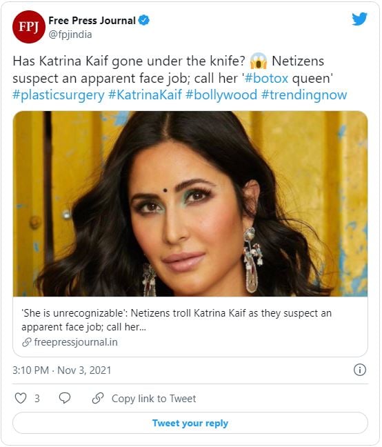Katrina Kaif faces backlash for alleged face-job ahead of rumoured wedding