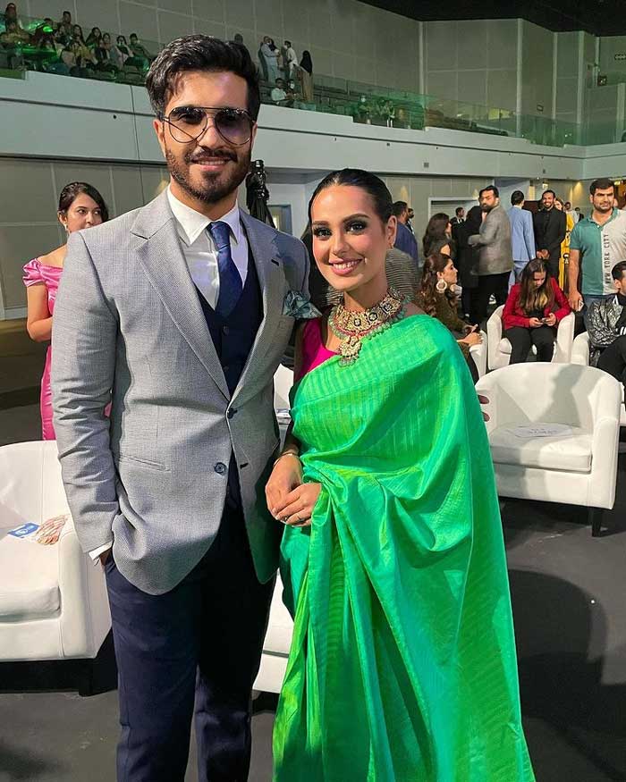 Feroze Khan and co-star Iqra Aziz at PISA 2021