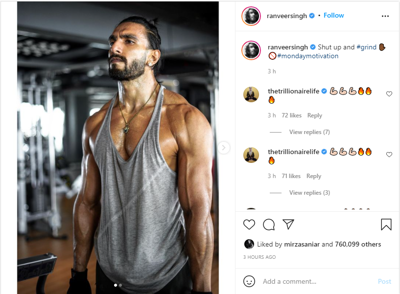 Monday motivation: Ranveer Singh shares glimpse of his intense workout