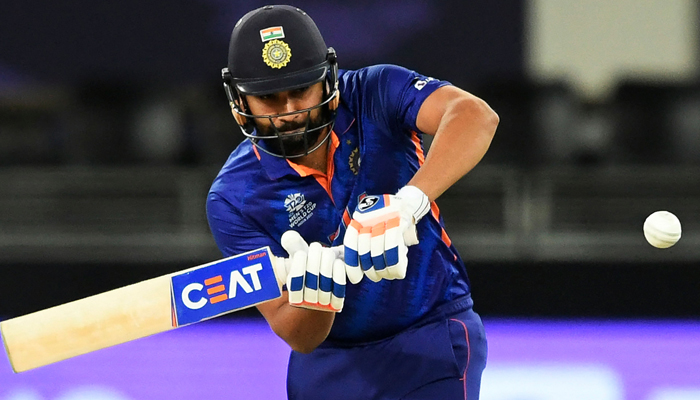 In this file photo taken on November 8, 2021 India´s Rohit Sharma plays a shot during the ICC Twenty20 World Cup cricket match between India and Namibia at the Dubai International Cricket Stadium in Dubai. — AFP/File