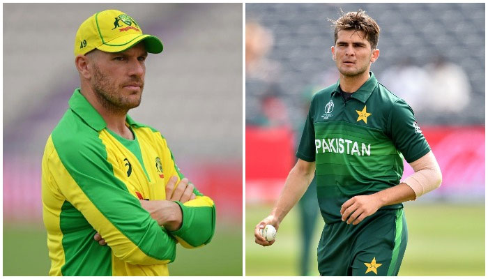 Australia skipper Aaron Finch (L) and Pakistan pace ace Shaheen Shah Afridi. — AFP/File