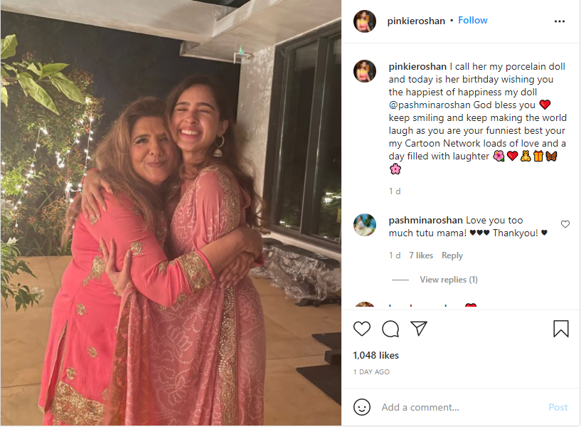 Hrithik Roshan showers love on cousin Pashmina Roshan in sweet birthday note