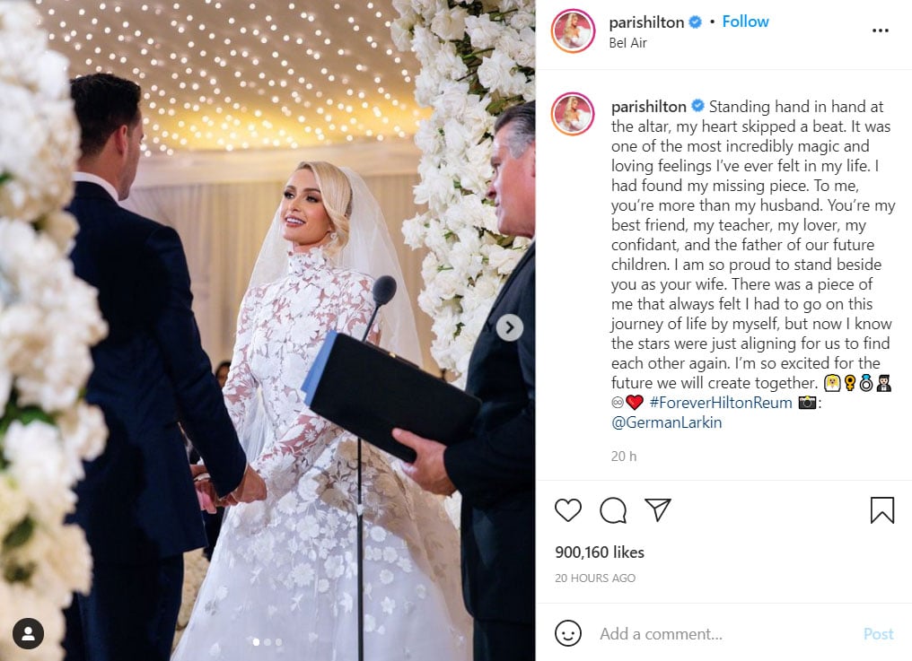 Paris Hilton recalls emotional wedding ceremony with Carter Reum