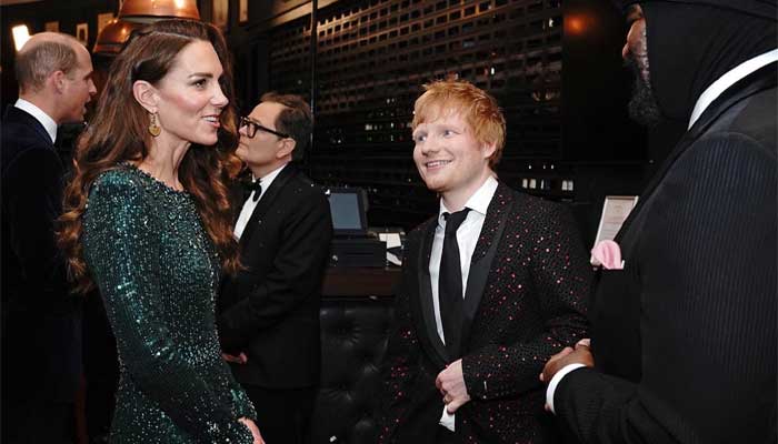 Kate Middleton rencontre les chanteurs Ed Sheeran et Gregory Porter
