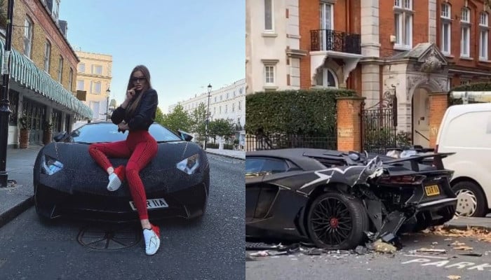 Influencer Instagram menabrak Swarovski yang menutupi Lamborghini