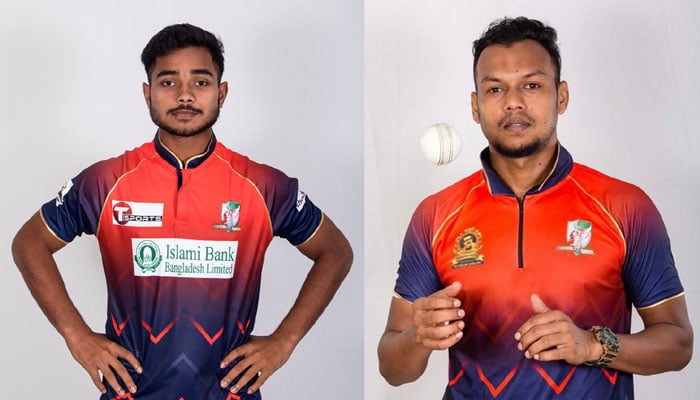 Bangladesh player Parvez Hossain Emon (left) and Kamrul Islam Rabbi. Photos: Twitter