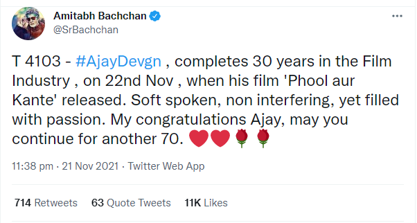 Akshay Kumar congratulates Ajay Devgn as he clocks 30 years in Bollywood
