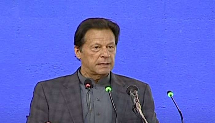 Prime Minister Imran Khan addressing the Kamyab Jawan Convention in Islamabad on November 24, 2021. — YouTube/HumNewsLive