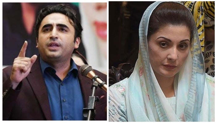 PPP Chairman Bilawal Bhutto-Zardari (left) and PML-N Vice-President Maryam Nawaz (right) —Twitter/File