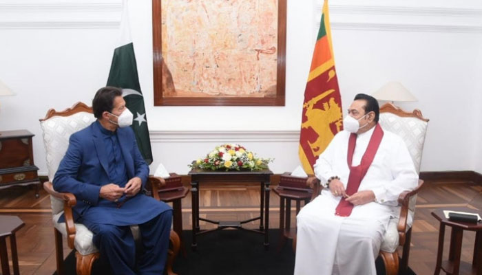 Pakistani and Sri Lankan prime ministers in a meeting. File photo